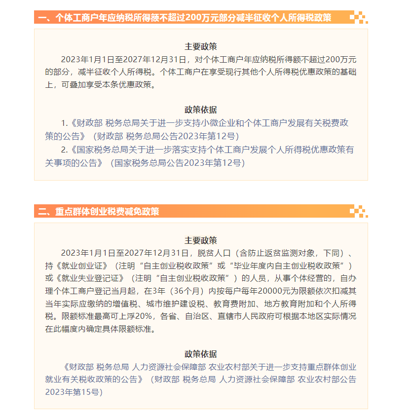 @个体工商户，个税经营所得汇算可享这些税收优惠→
